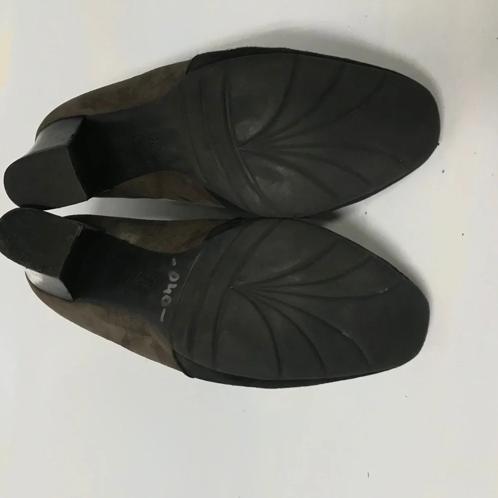 Franco Sarto Womens Black‎ Brown Suede Block Heel Booties Shooties Size 9